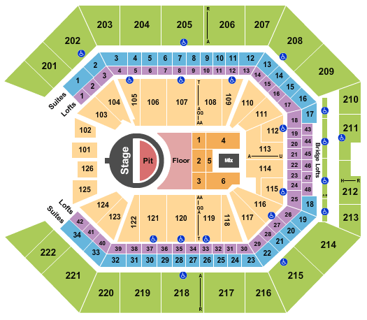 Golden 1 Center 5 Seconds of Summer Seating Chart